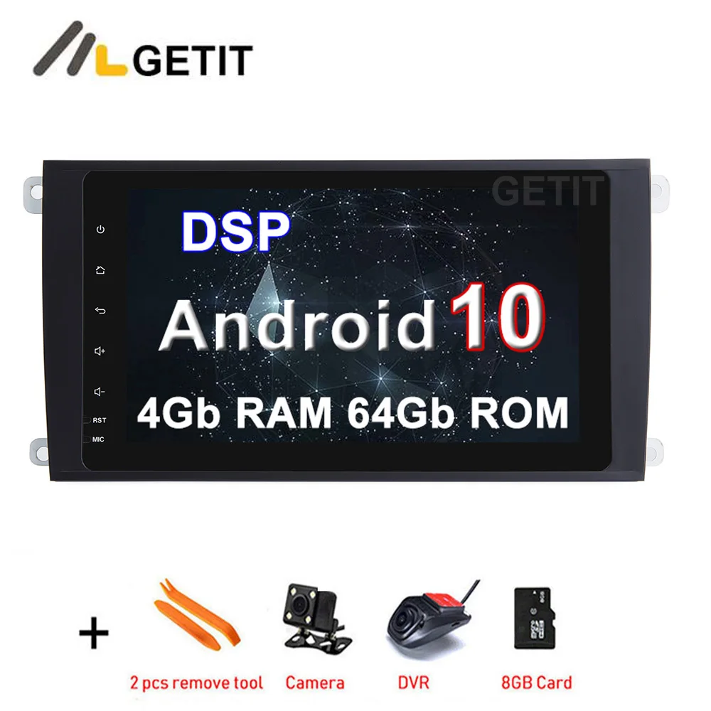 Автомобильный DVD мультимедийный стерео радиоприемник 8 &quotDSP Android 10 GPS для Porsche