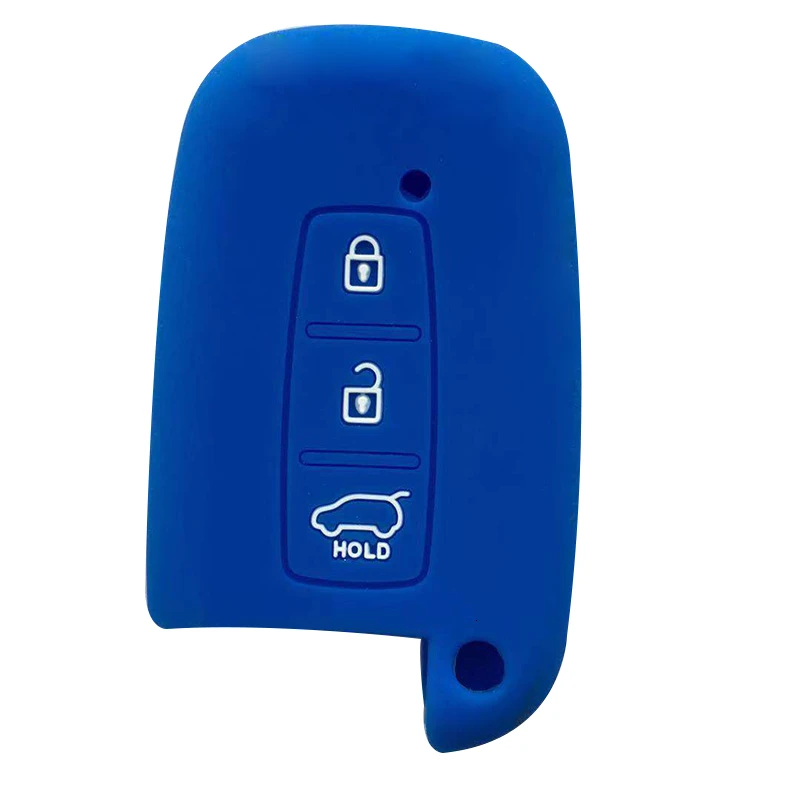 blue Чехол для ключей hyundai Solaris Lux для hyundai Elantra Equus Tucson Santa Fe Genesis Sonata Silica аксессуары для укладки гелем для автомобильных ключей - Название цвета: blue