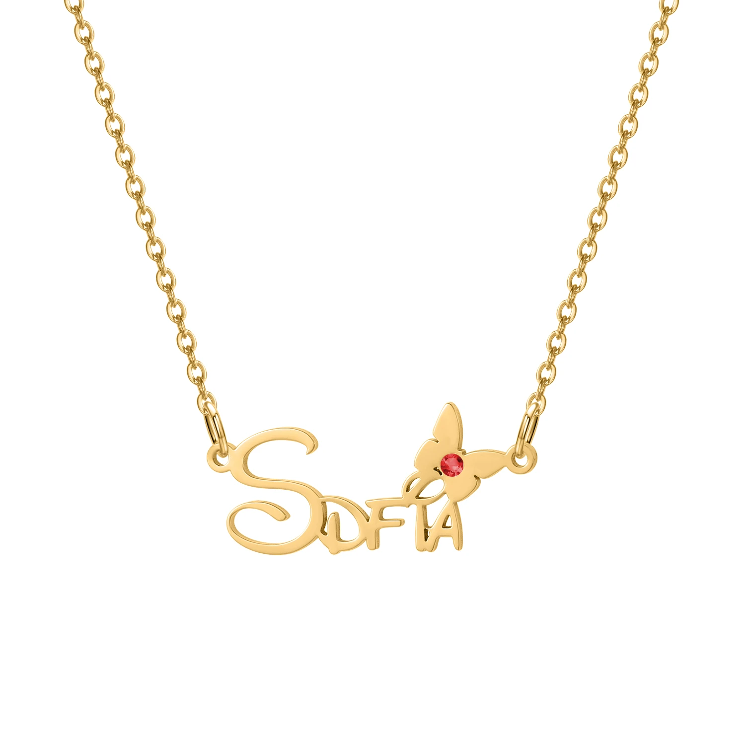 Collar con nombre de lazo infinito, placa con piedra de nacimiento de diamante, collar de acero inoxidable alta calidad, regalo de Navidad personalizado|Personalizado Collares| - AliExpress