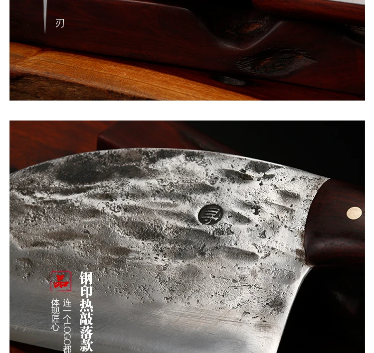 YEELONG нож для овощного мяса-нож китайского шеф-повара-углеродистая сталь с деревянной ручкой