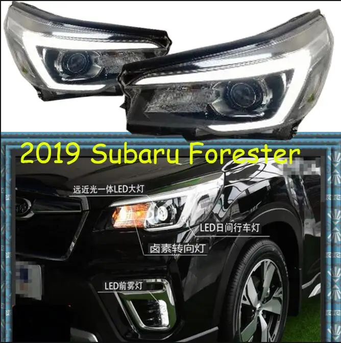 one set 2pcs 1 шт. 2019y автомобильный бупмер головной свет для Subaru Forester фары автомобильные аксессуары светодиодный DRL Противотуманные фары для Forester фары - Цвет: one set 2pcs