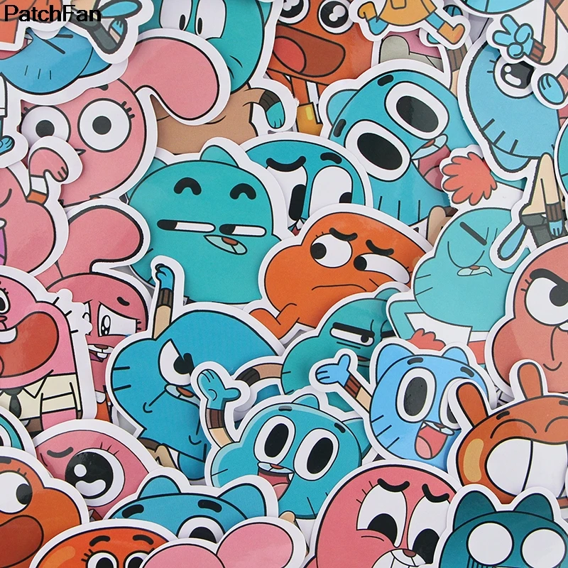 Patchfan 39 шт. удивительный мир Gumball художественный принт домашний Декор настенный ноутбук телефон багаж ноутбук Скрапбукинг наклейка A2631