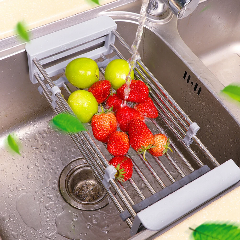 Expandable Sink Drainer Retractable Drain Rack Sink Organizer For