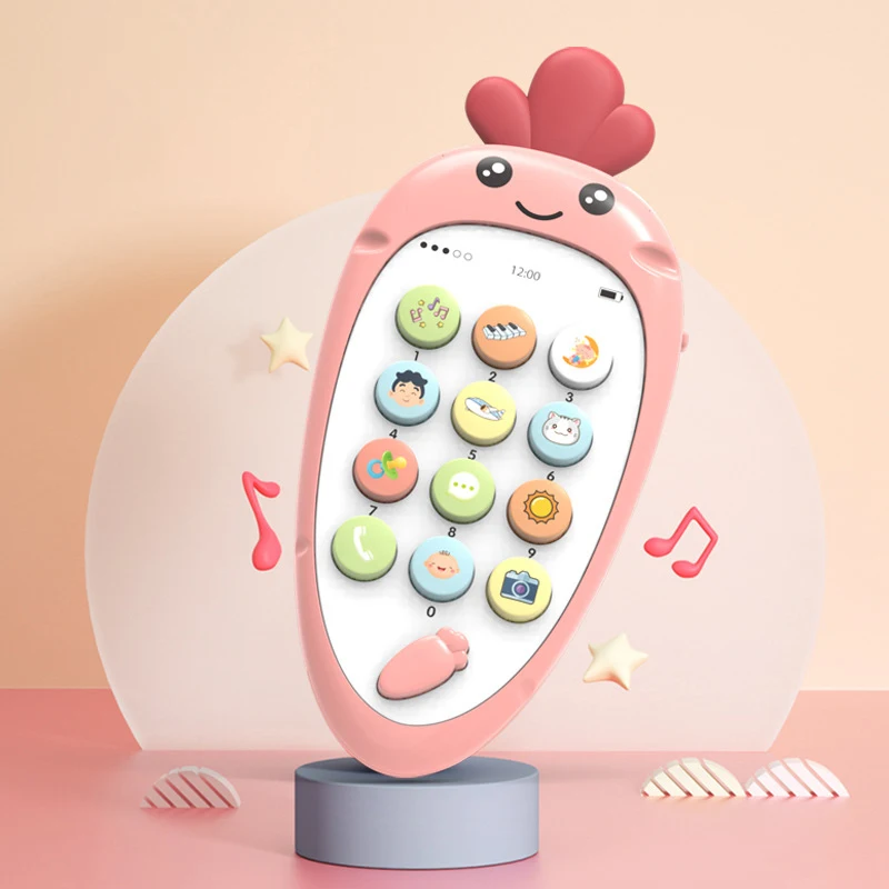 New  Baby Music Toys Cute Cartoon Carrot Design Baby Music Toys Learning Machine Phone Case Cover For Ba
