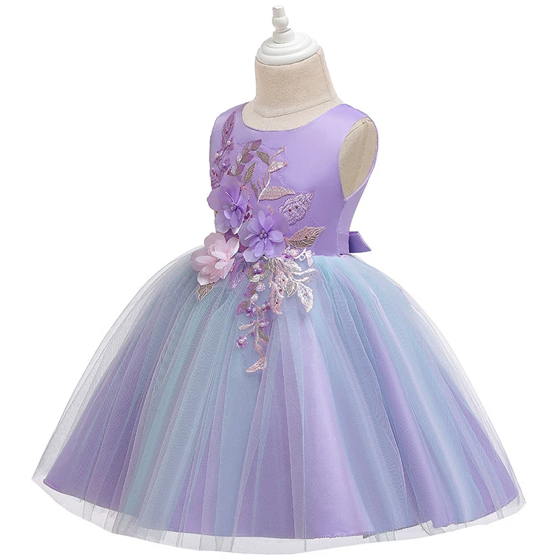 Нарядное платье принцессы с цветочным узором для девочек платья для выпускного вечера для девочек от 3 до 8 лет, элегантное детское бальное платье