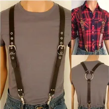 Кожаный Фетиш нагрудный ремень мужские ремни-подтяжки Регулируемый мужской ремень для тела панк Рейв костюмы для БДСМ бондаж гей