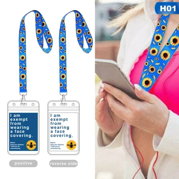 

Sunflower Lanyard With Card Holder Waterproof For Keys ID Card Plane Ticket Student Bus Access Card Lanyard Clear Card Holder