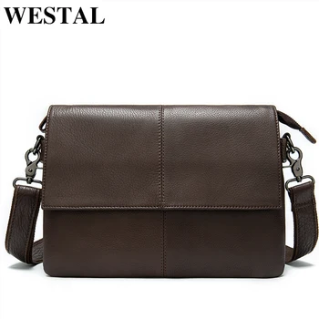 

WESTAL men's genuine leather crossbogy bag messenger bag men's shoulder bag for men's bags casual men's satchel leather handbags