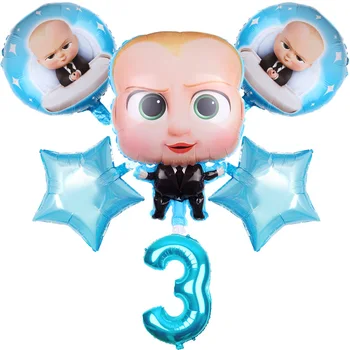 

6 pcs/set Boss Baby Ballon 30 inch Number Foil Balloons Child Shower Happy Birthday Party Decoration Cartoon Helium Globos