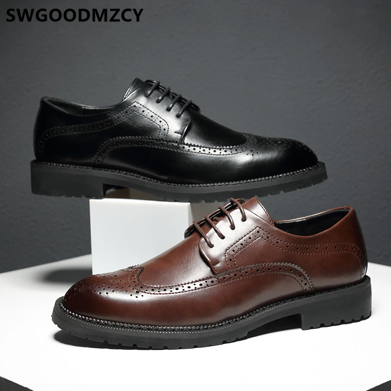 

Туфли мужские классические, классические строгие Туфли-броги, итальянские брендовые дизайнерские, офисные Свадебные классические, большие размеры 48