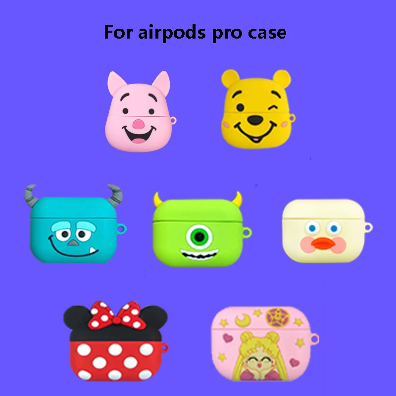 Cute 3 for airpods pro case cartoon cute for airpods pro cover silicone pig for apple bluetooth cases bear animer accessory