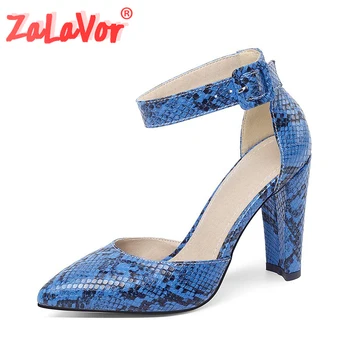 

ZALAVOR High Heels Sandals Women Fashion Snakeskin Pu Leather Summer Shoes Women Pointed Toe Sexy Party Footwear Size 34-43