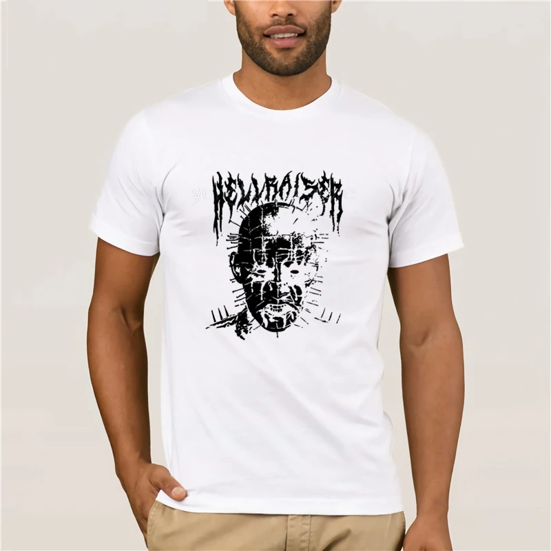 

Men's 2020 Fashion Style T-Shirt Black Metal Pinhead Hellraiser Puzzlebox Halloween Men Crew Neck Short Sleeve T Shirts