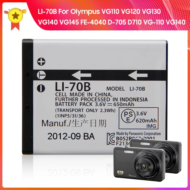 PROD 1005002272766435 Original Camera Battery LI-70B for Olympus VG110
VG120 VG130 VG140 VG145 FE-4040 D-705 D710 VG-110 VG140 Genuine Battery
650mAh