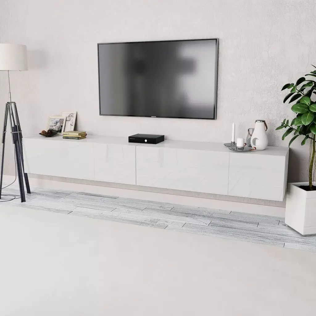 

Universal Tv Stand Corner Table Living Room Furniture VidaXL White Agglomerated TV Cabinet with Brightness 2 Pieces 120x40x34cm