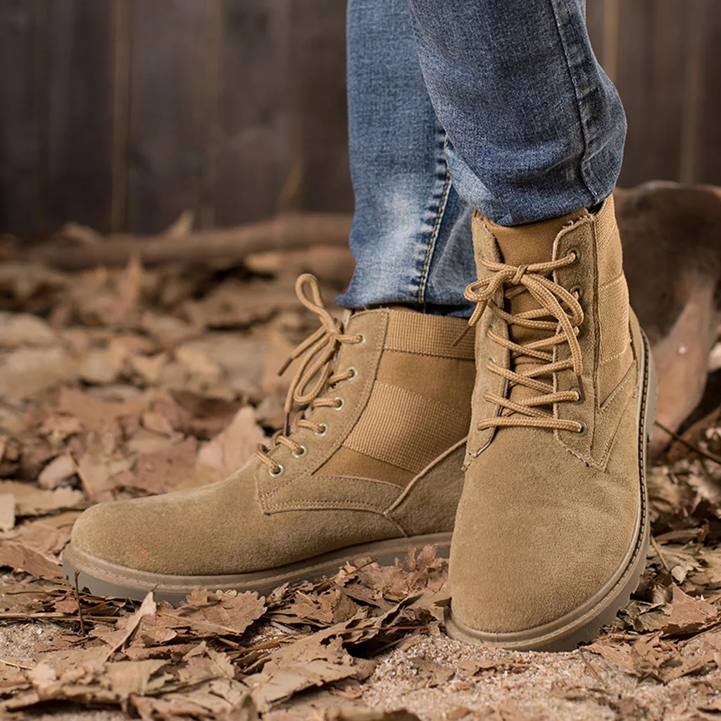 

Winter Boots Men's Outdoor Matte Leather Boots Trend England Style Suede High-Slip Skid Boots 30 Free shipping