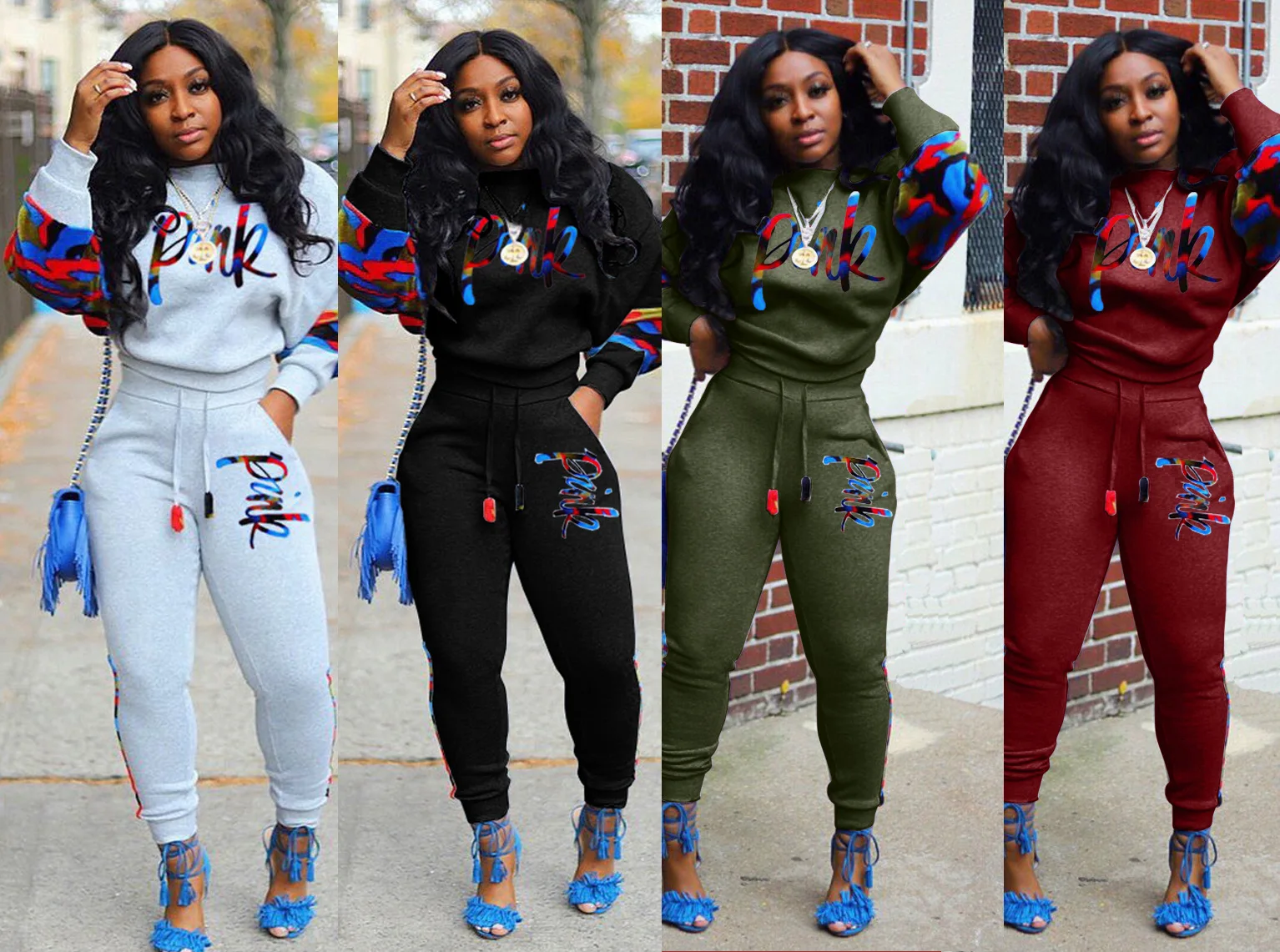 pink jogging outfits