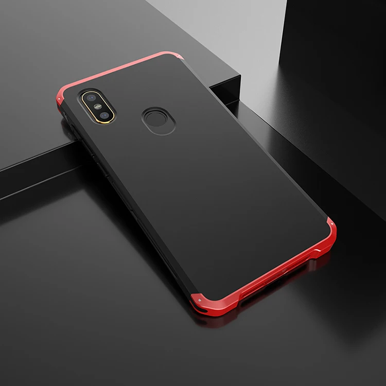 Текстурированная антиосенняя Металлическая Рамка PC задняя пластина для mi X2S mi X mi x2s 2S алюминиевый сплав Мобильный бампер чехол mi X 2S чехол с подарком - Цвет: Black  Red Side