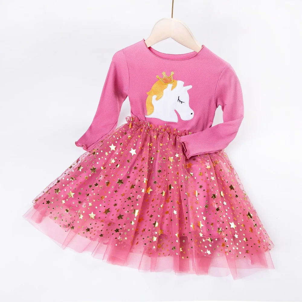 Children Fancy Unicorn Dress Princess Birthday Costume Girls Christmas Carnival Dresses Cosplay Clothing