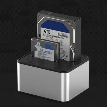 

USB 3.0 to SATA External Hard Drive Docking Station for 2.5/3.5 Support 2 x 6TB D08B