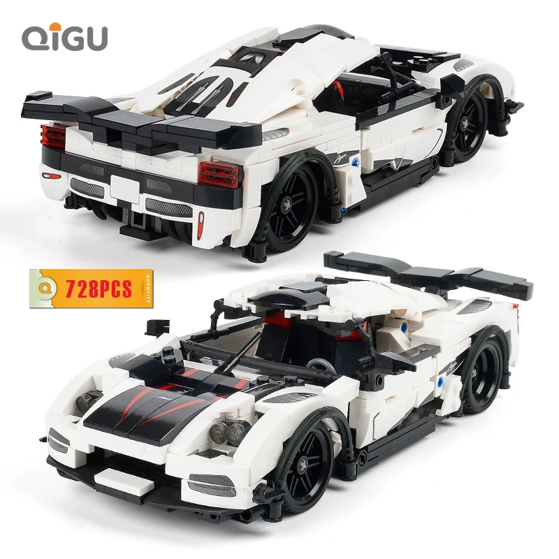 

City 728Pcs Super Racing Car Building Blocks Technic Sports Racer Pull Back Vehicle Supercar Children Speed Bricks Toys Gift