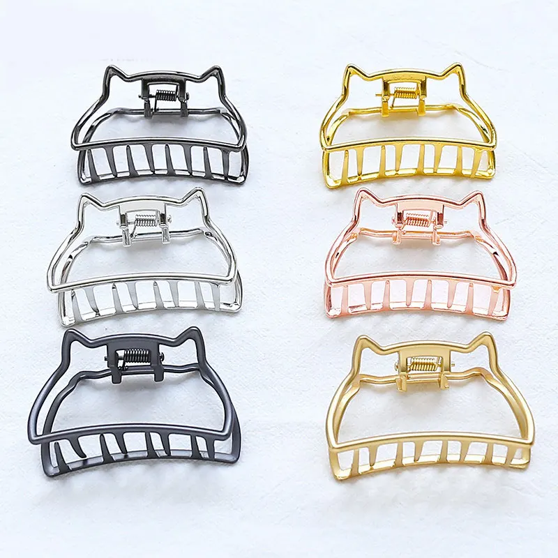 Vintage Metal Hair Claw Cat Ears Hair Clip Hairpin Barrette Retro Vintage Women Girls Hair Styling Tools Hair Accessories Hot