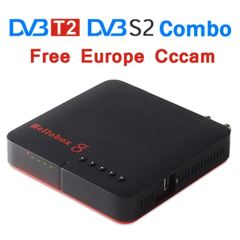 

Hellobox 8 DVB-S2 DVB-T2 Combo Satellite Receiver Decoder 8 Clines Europe Cccam for 1 year HD DVB T2 TV Tuner Wifi Receiver Box