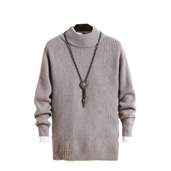 

2019 Winter Mens Sweater Half Turtleneck Korean Version Personality Boy Slim Fit Clothes Male Casual Fashion Pollover Sweaters