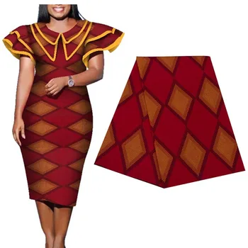 

Wholesale Ankara African Wax Cotton fabric 2020 Chocolate fabric for Autumn Clothes African Fabric 6 Yards one Piece 24FS1357