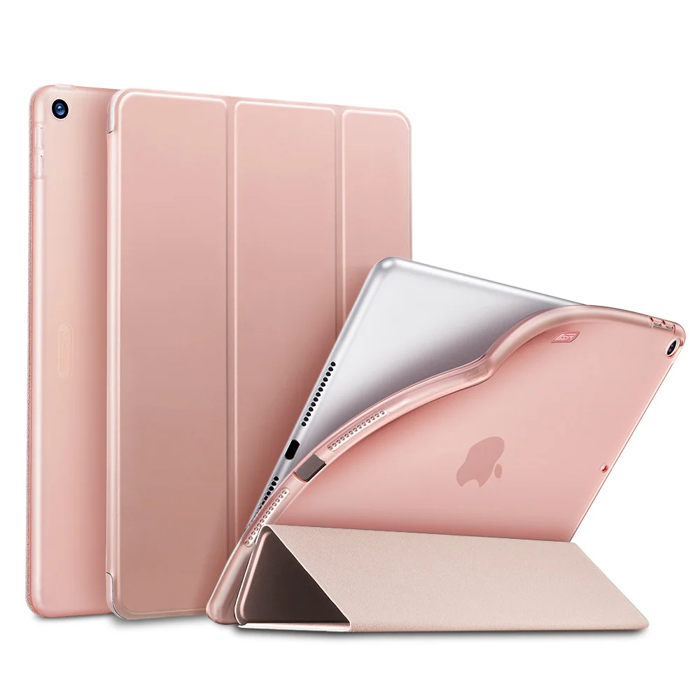 Тонкий умный чехол ESR Rebound для iPad 7th Gen, гибкий чехол из ТПУ с прорезиненным покрытием, чехол-накладка для iPad 7 10," Folio - Цвет: Rose Gold