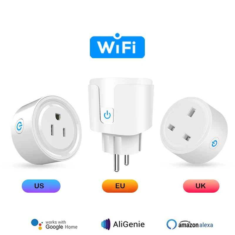 

Tuya WiFi Smart Socket 16A EU/US/UK Plug Adapter Wireless Remote Voice Control Power Monitor Timer Socket for Google Home Alexa