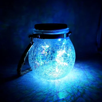 

Solar Lantern LED Suspended Glass Jar Outdoor Waterproof Glass Solar Light Garden Landscape Lawn Solar Crack Ball Hanging Light!
