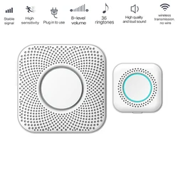 Campainha sem fio led luz ue eua plug inteligente conjuntos de campainha da porta casa suprimentos bem vindo ao ar livre casa sinos receptor