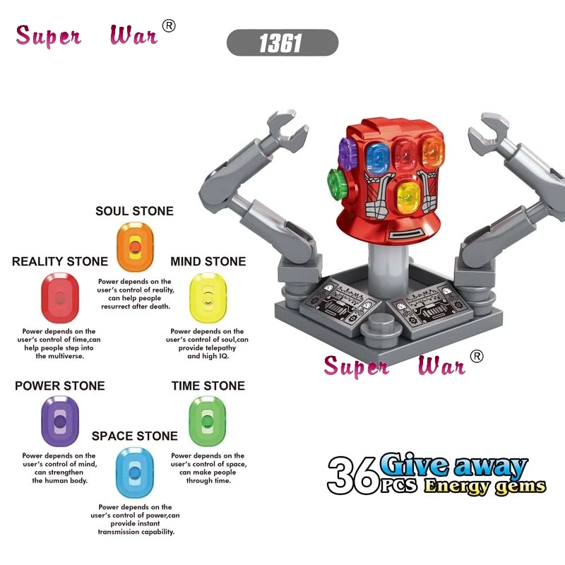 

50pcs Avengers Endgame Iron Man Infinity Gauntlet With Power Stones MK85 AntMan Hawkeye War Machine building block for children