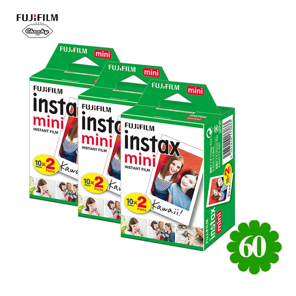 60 Sheets film Белая пленка для Fuji Instax Мини пленка Instax Mini 8 9 пленка для ЖК-дисплея с подсветкой Fujifilm Instax Mini 7 s/8/25/90/9 Instax Камера камер Мгновенной Печати Mini 8 9 фильм - Цвет: 60 Sheets film