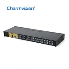Charmvision VK1601A 16 портов USB KVM коммутатор с двухсторонним аудио горячим ключом автоматическая USB клавиатура мышь VGA 3,5 мм стерео аудио микрофон
