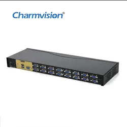 Charmvision VK1601A 16 портов USB KVM переключатель с двухсторонним аудио горячий ключ автоматическая USB клавиатуры, мыши, VGA 3,5 мм стерео аудио вход для