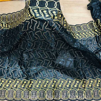 

New arrival Blue african BAZIN riche fabric with Embroidery lace african Guinea Brocade cotton fabric 27L071253