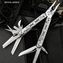 Hx ao ar livre acampamento sobrevivência multitool faca dobrável alicate multi ferramentas alicate tesoura chave de fenda bits viu cortador engrenagem edc