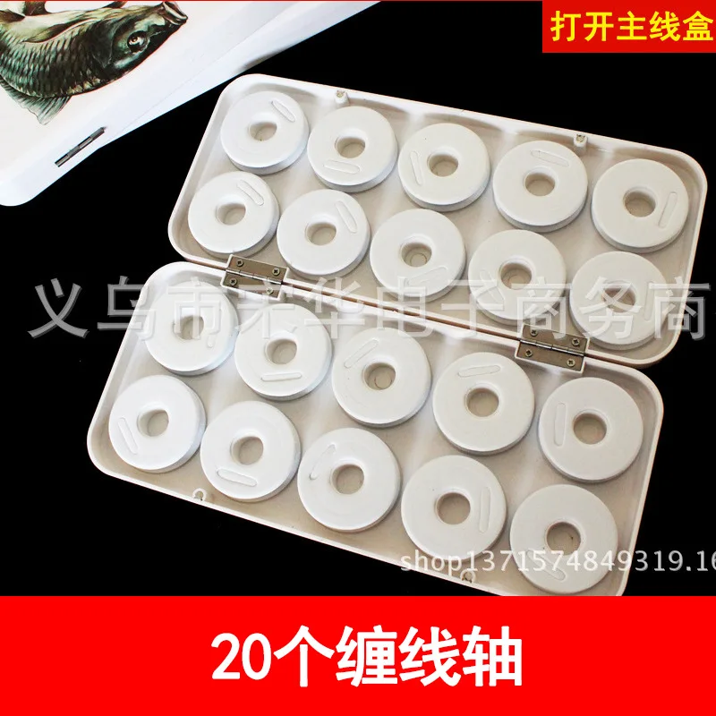 

Coloured Drawing Relief Double-Sided Main Thread Reel Box Winding Ring Wrapped Spools Box Float Box Fishing Gear