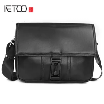 

AETOO Leather men's shoulder bag, men's top layer cowhide business casual messenger bag, fashionable personality trend men's bag