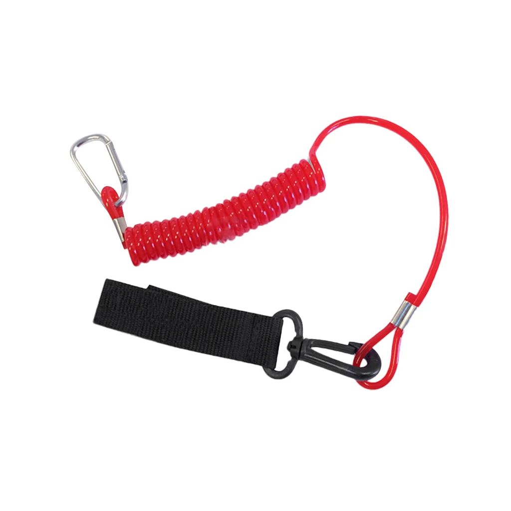 New Kayak Canoe Paddle Fishing Rod Leash - Stretch 1.55m /61 inch Surf Ski Board Coiled Lanyard Safety Rope Kayak Canoe Access