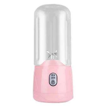 

6 Blades Portable Juicer Electric USB Rechargeable Smoothie Blender Machine Mixer Juice Cup Maker Fast Blenders,Pink
