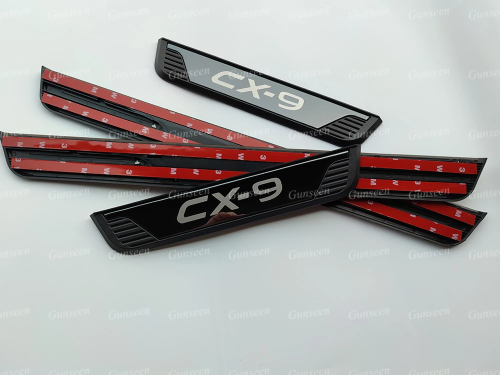 Car Door Sill Accessories For CX9 2021 2020  Scuff Plate Protector Cover Auto Threshold Stainless Steel Styling Trim Stickers