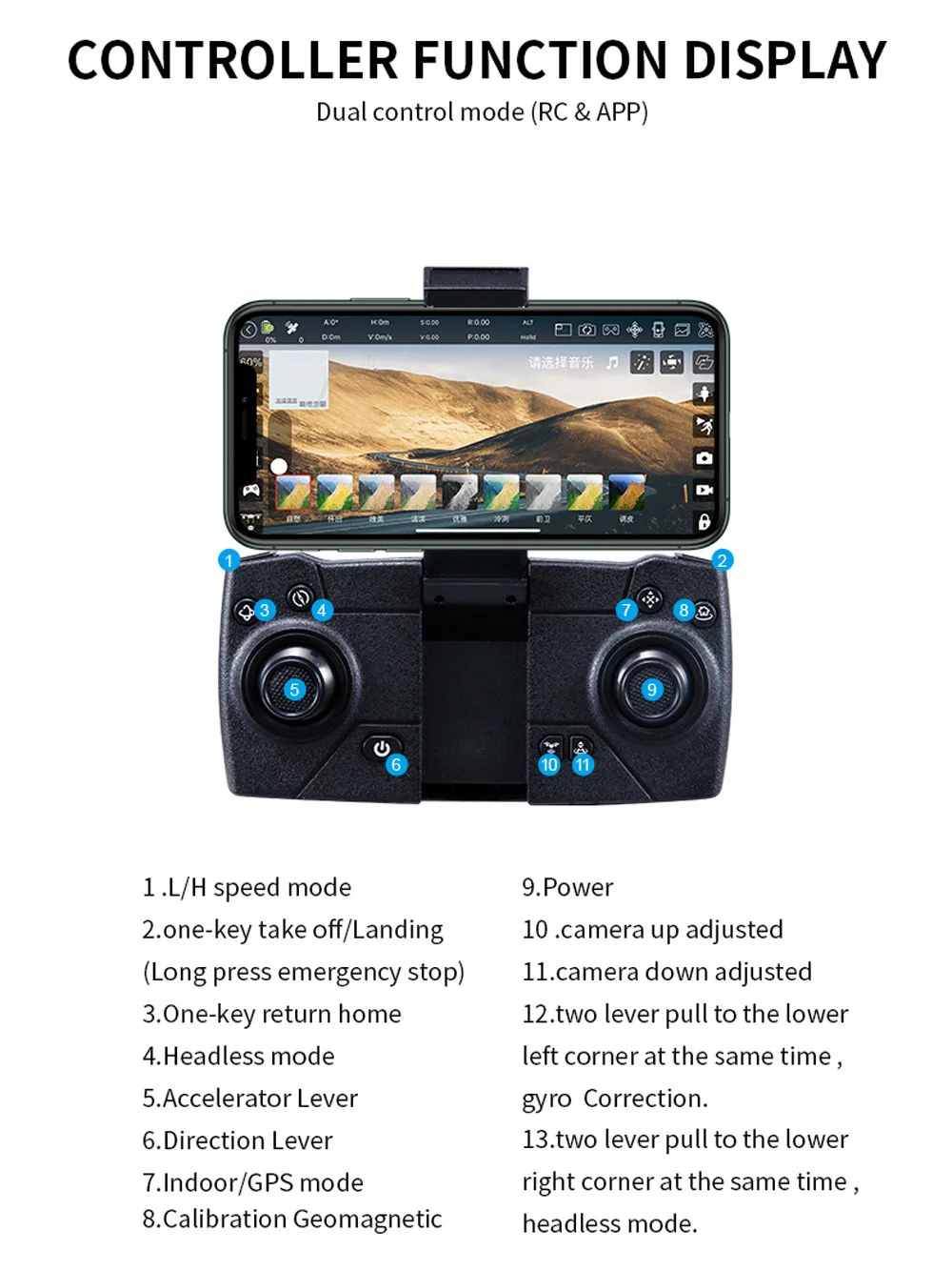 Дрон H3 gps 4K HD Двойная камера 6 миллионов пикселей RC Квадрокоптер 120 градусов широкий угол 5G Wifi FPV Дрон gps следуем за мной