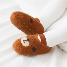 3 пары зимних носков-носков бархатные носки из пряжи детская нескользящая обувь для малышей теплые милые носки детские calcetines 30Au28