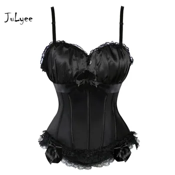 

JULYEE Women's Shapers Corset Panelled Bow Spaghetti Strap Lace Underwear Waist Trainers Shapewear