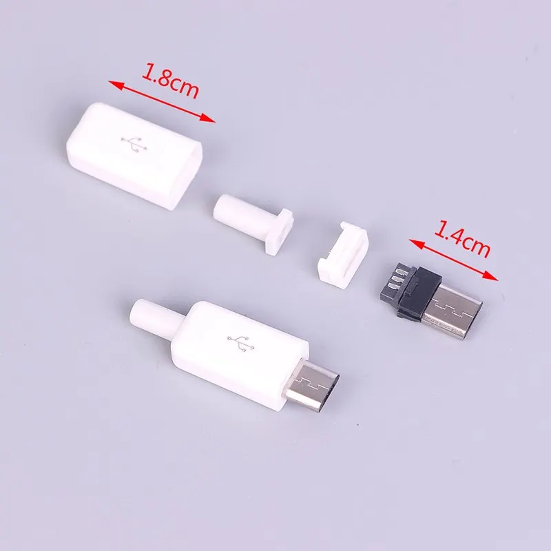 10 шт./компл. Micro 5 Pin USB сварки Тип с разъемом «папа» DIY разъем Пластик крышка черного и белого цвета