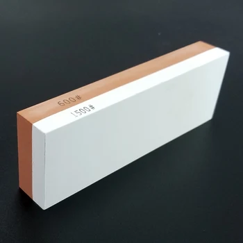 

Double-sided 600/1500 grit white corundum sharpening stone professional kitchen knife sharpener terrazzo grinding knife system