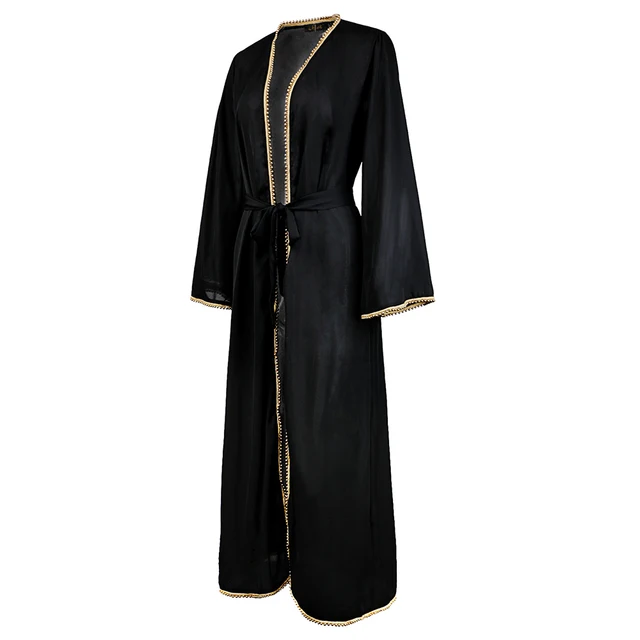 Open Kaftan Abaya Dubai Kimono Islam Muslim Hijab Dress Abayas For Women Caftan Turkish Islamic Clothing Robe Musulman De Mode 3